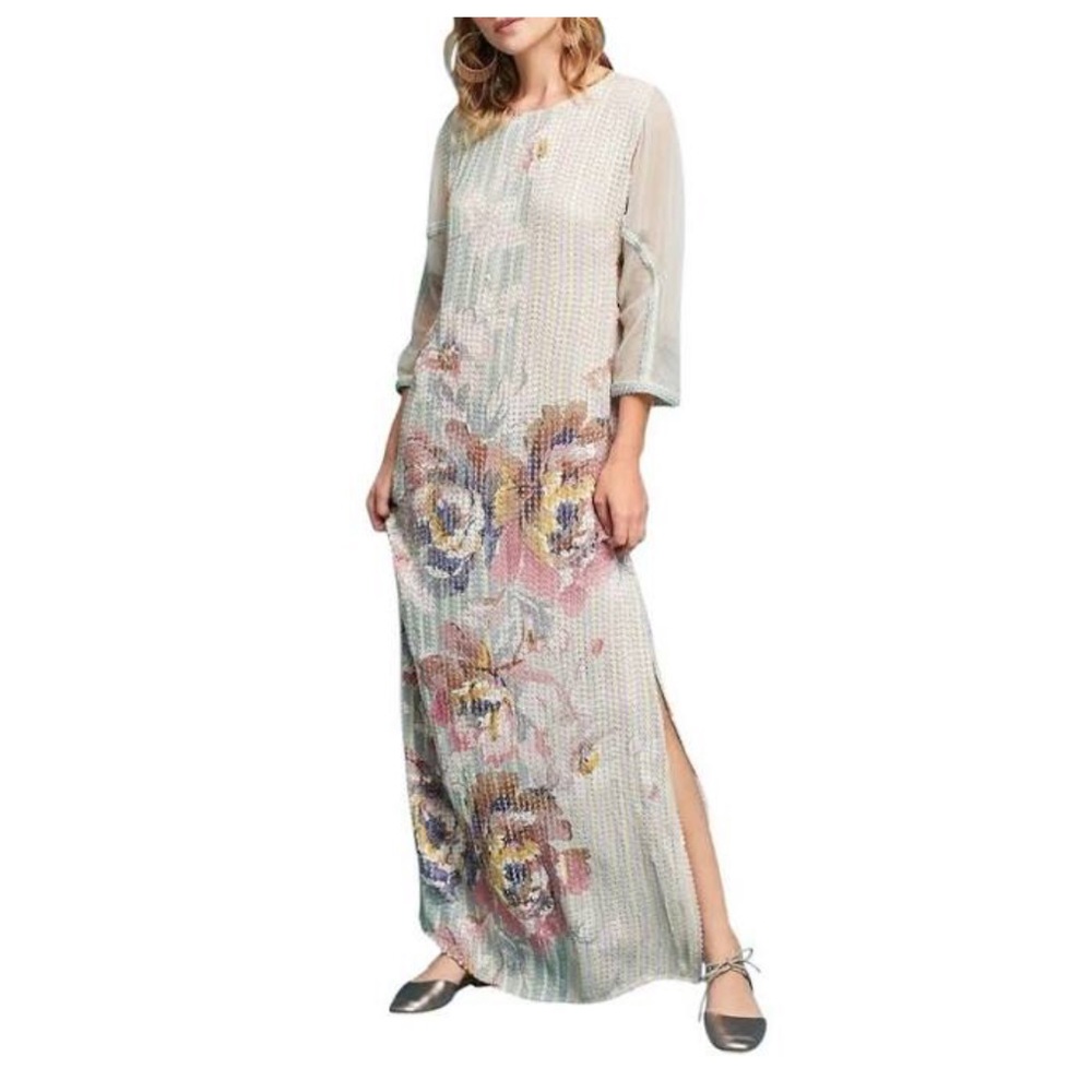 Geisha Designs Embellished Floral Column Dress